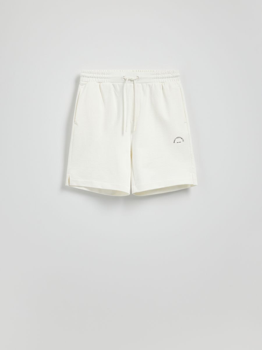 Short en coton confort - crème - RESERVED - 5