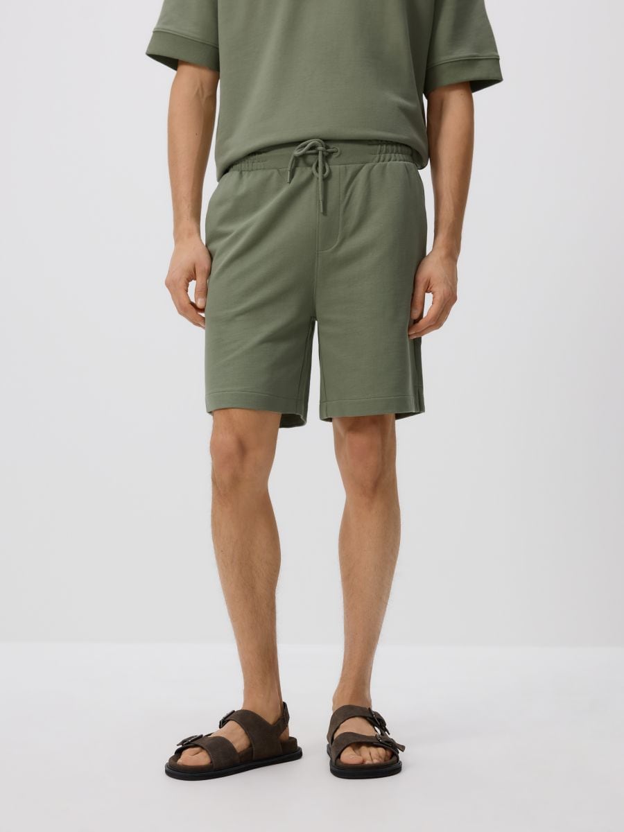 Cotton comfort shorts - pale green - RESERVED