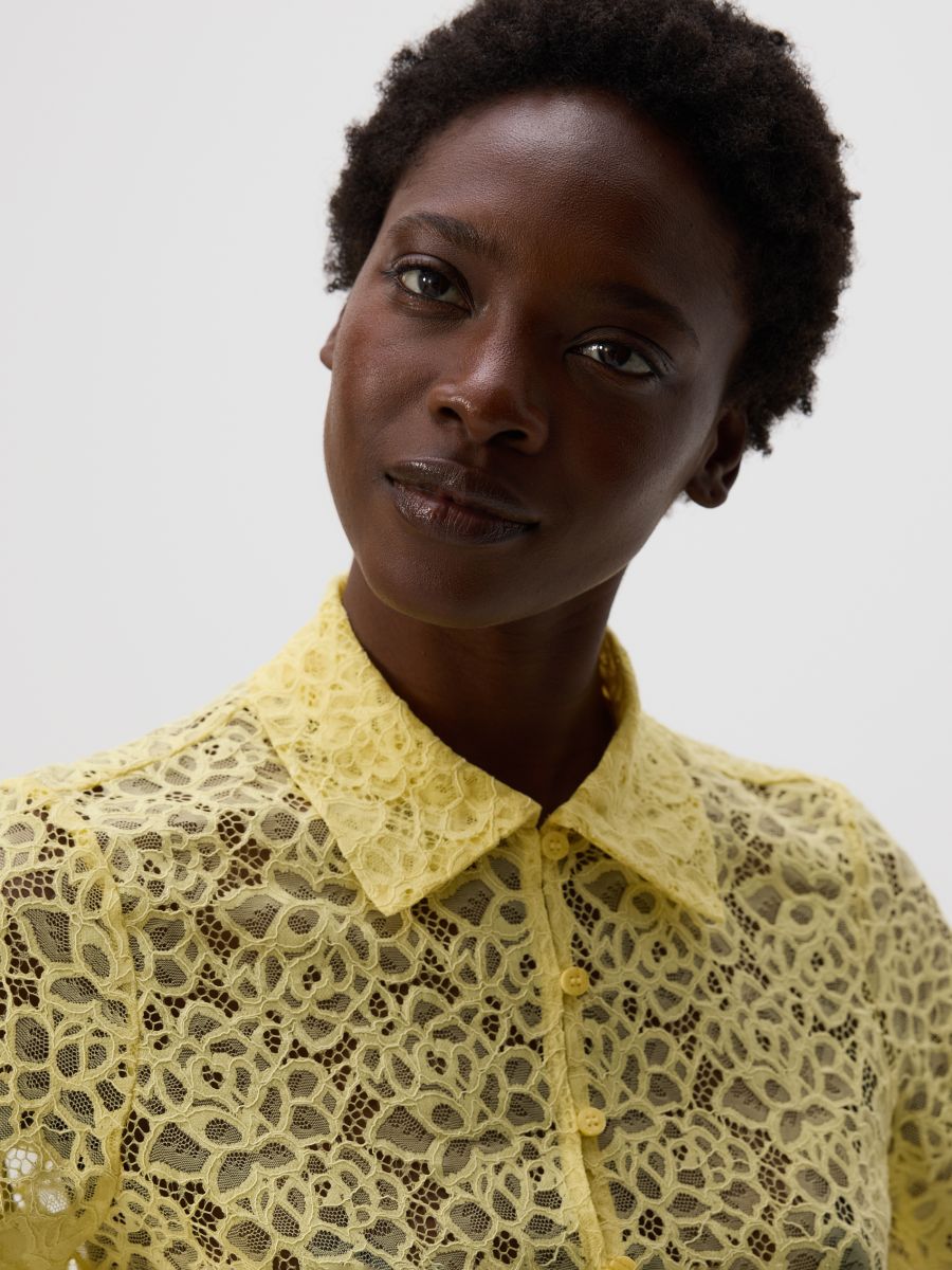 Camicia in pizzo - giallo chiaro - RESERVED - 4