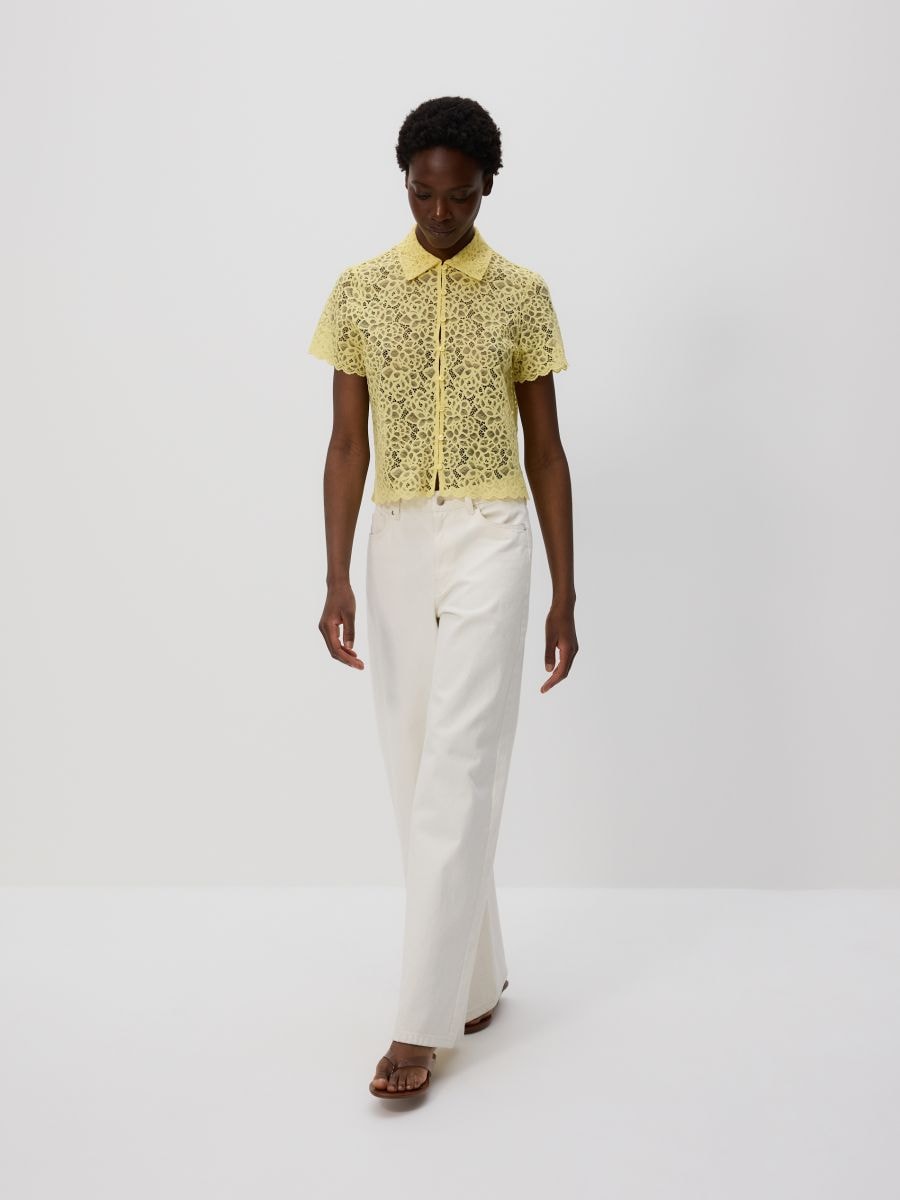 Camicia in pizzo - giallo chiaro - RESERVED - 3