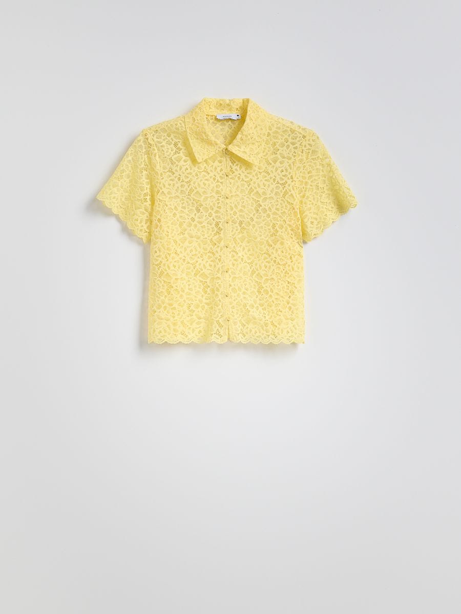 Camicia in pizzo - giallo chiaro - RESERVED - 6