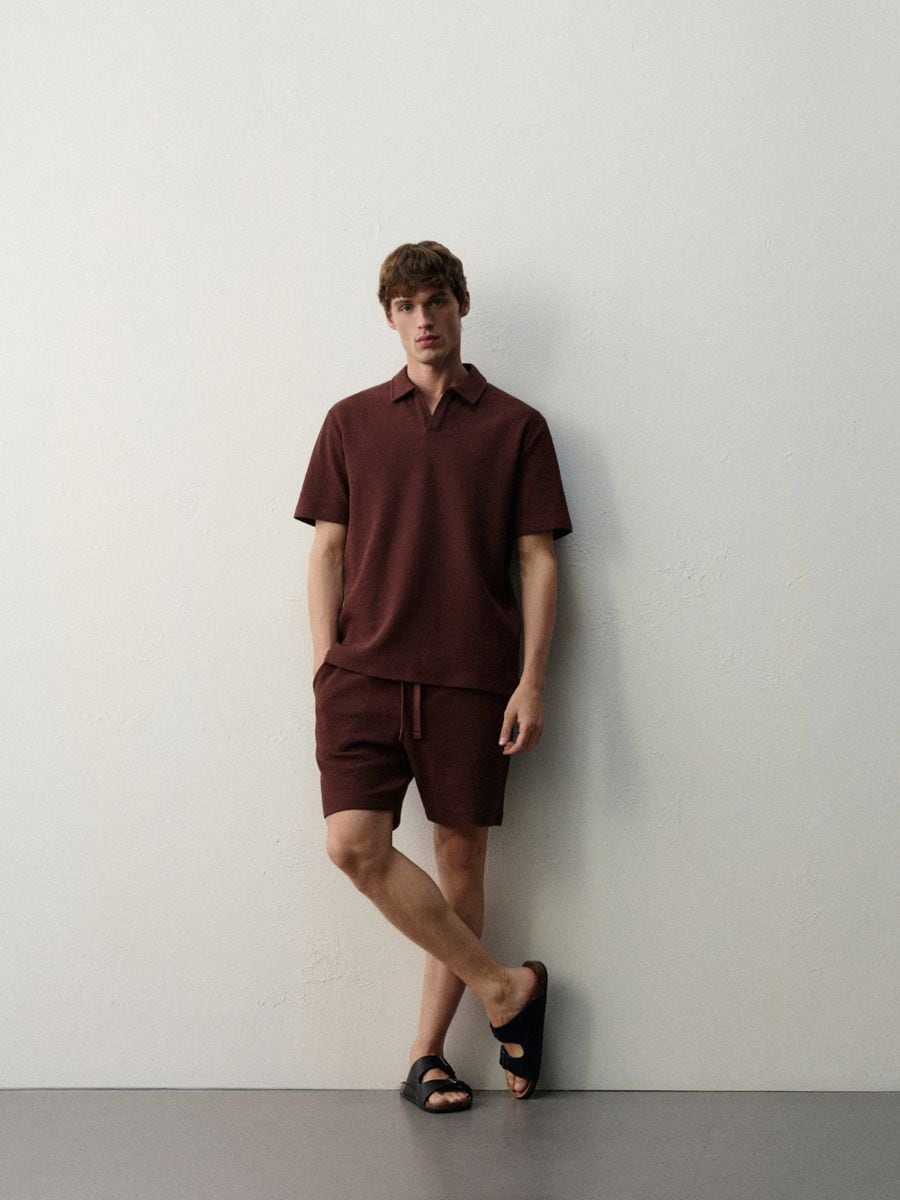 Cotton regular shorts - mahogany - RESERVED