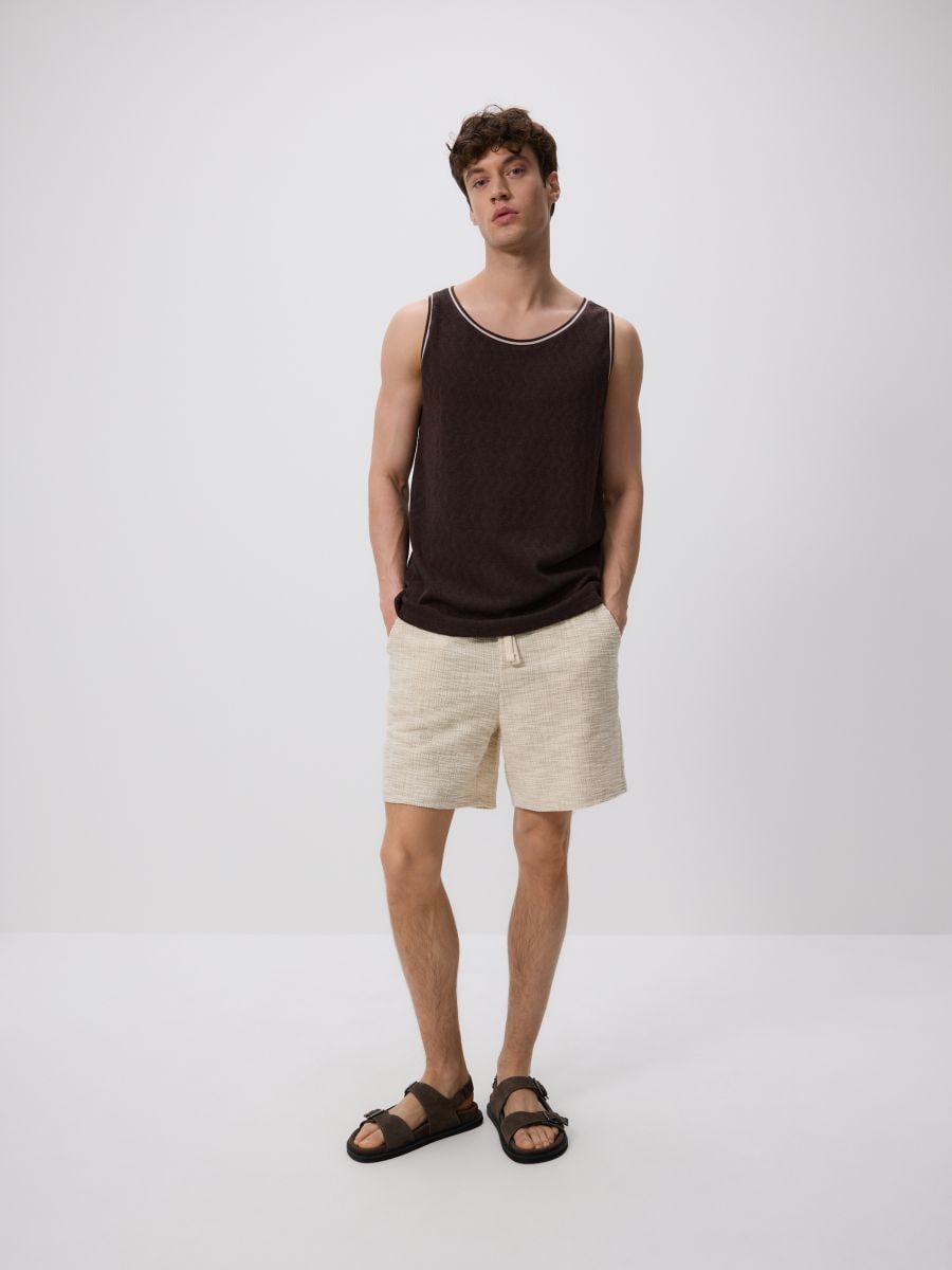 Regular structural shorts - beige - RESERVED - 4