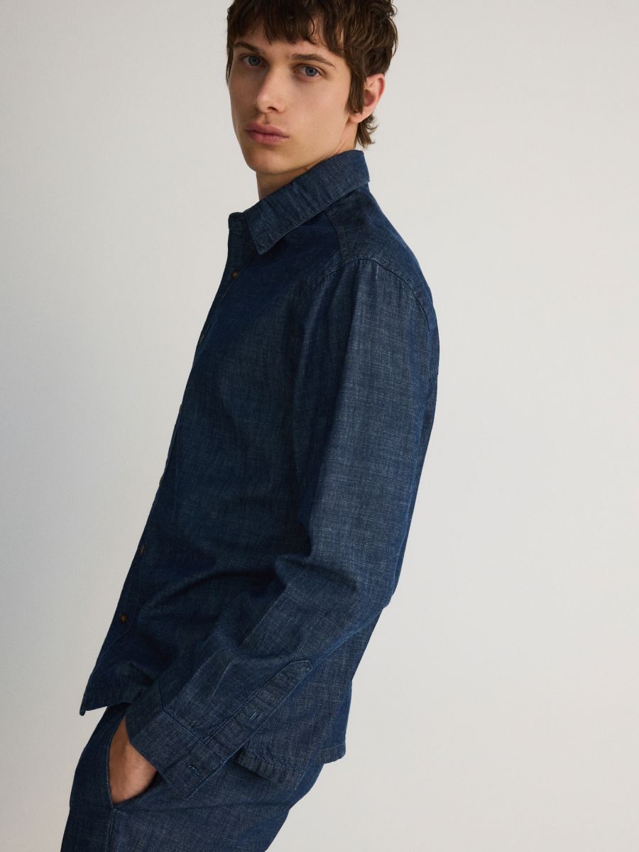 Ντένιμ πουκάμισο comfort fit - steel blue - RESERVED