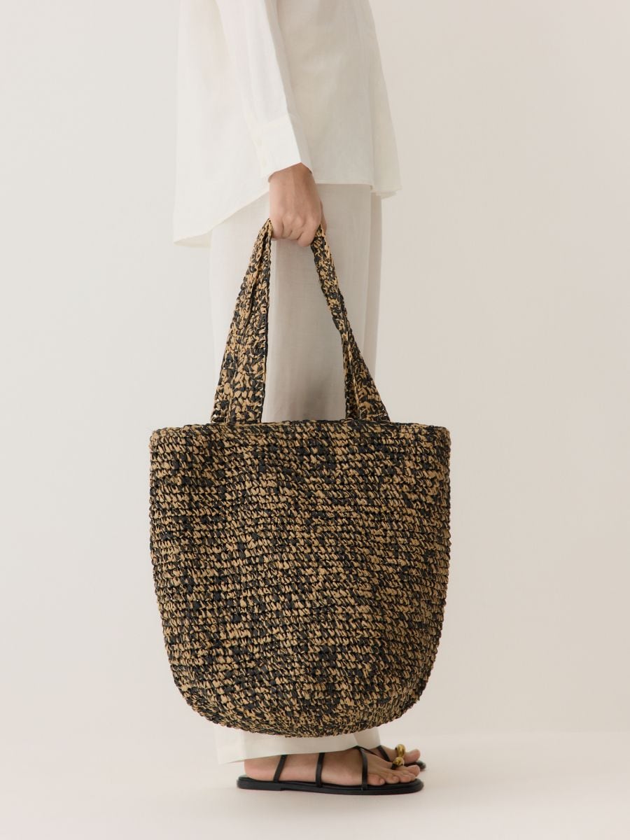 Fonott shopper táska - fekete - RESERVED