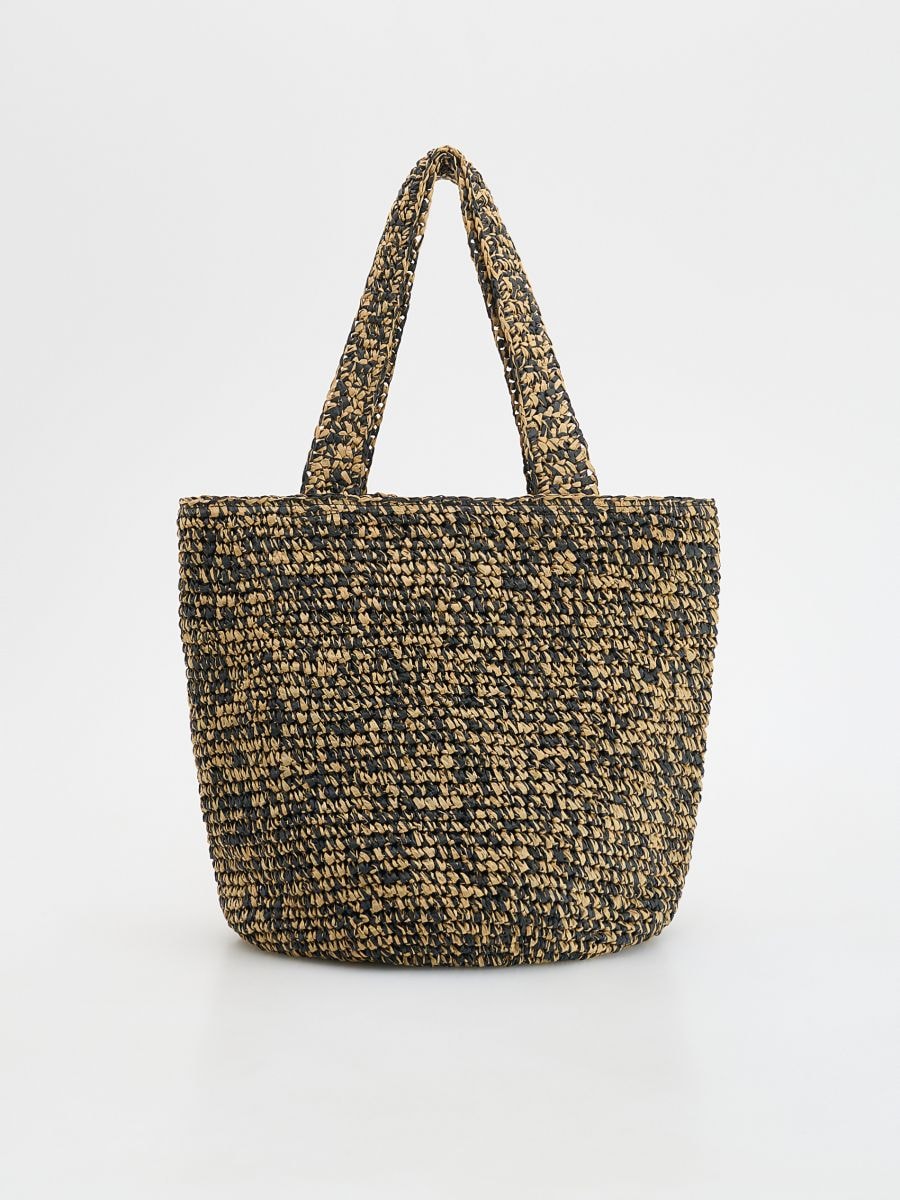Pleciona torebka shopper - czarny - RESERVED