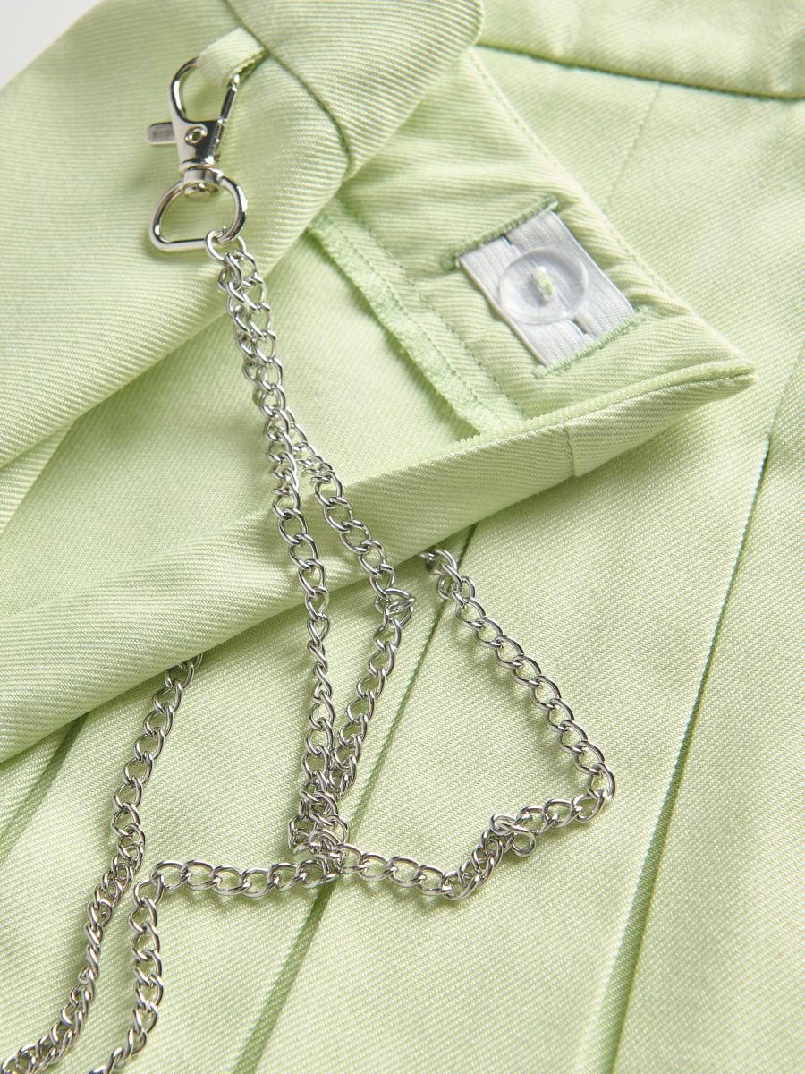 Pleated skirt with chain detail - light green - RESERVED - 4