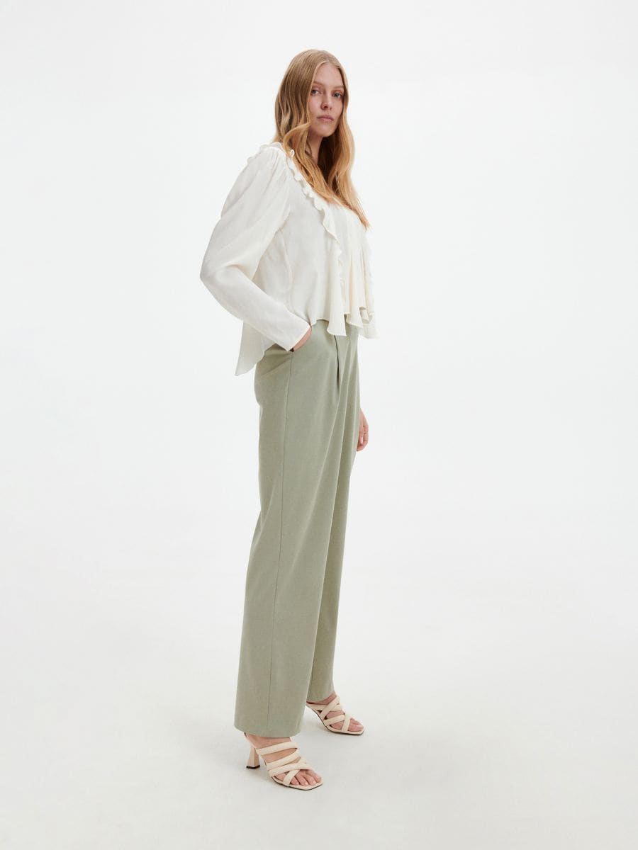 Pantalone od mešavine liocela - svetlozelena - RESERVED - 2