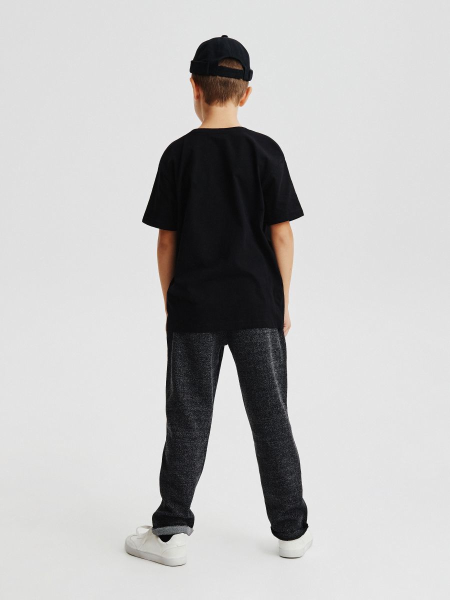Herringbone pattern jersey trousers - dark grey - RESERVED - 3