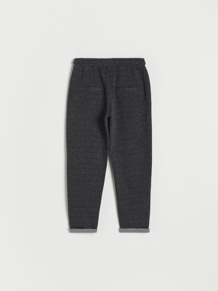 Herringbone pattern jersey trousers - dark grey - RESERVED - 5