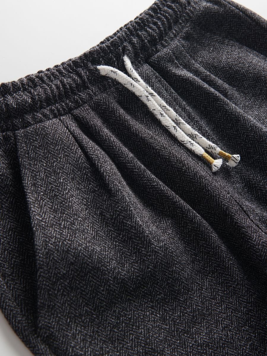 Herringbone pattern jersey trousers - dark grey - RESERVED - 7
