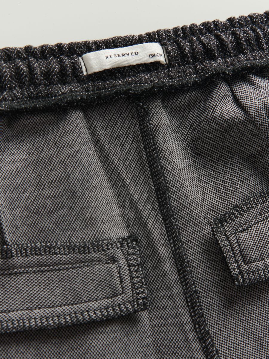 Herringbone pattern jersey trousers - dark grey - RESERVED - 6