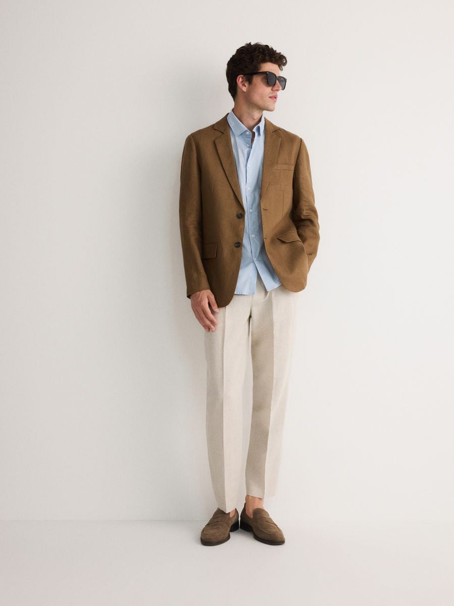 Navadna srajca regular fit - bledo modra - RESERVED - 6