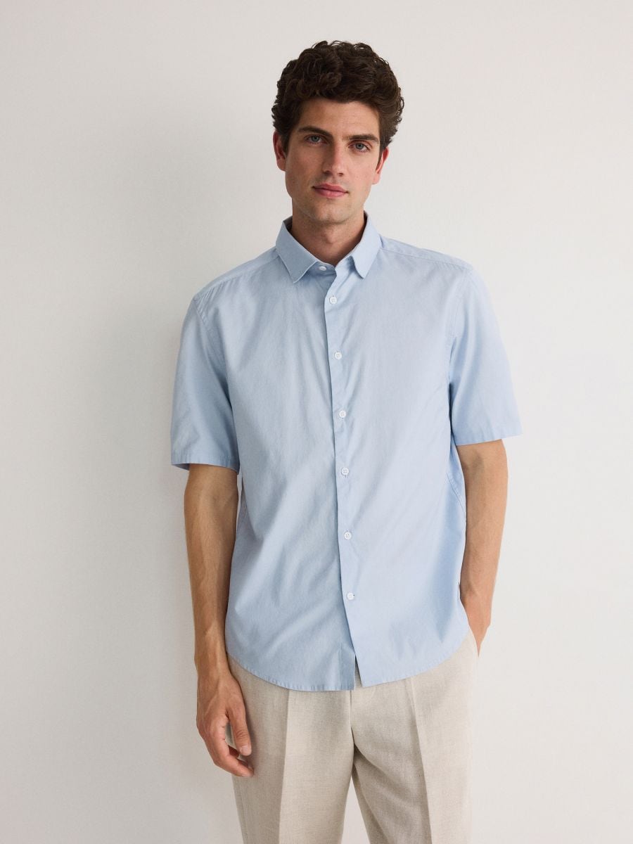 Navadna srajca regular fit - bledo modra - RESERVED - 3