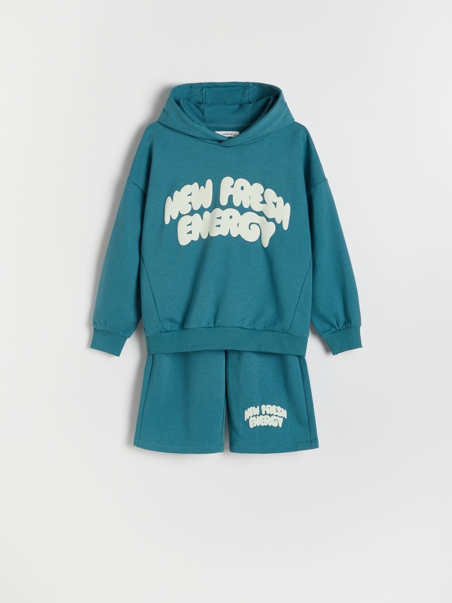 BOYS` JOGGING TOP & SHORTS - teal green - RESERVED