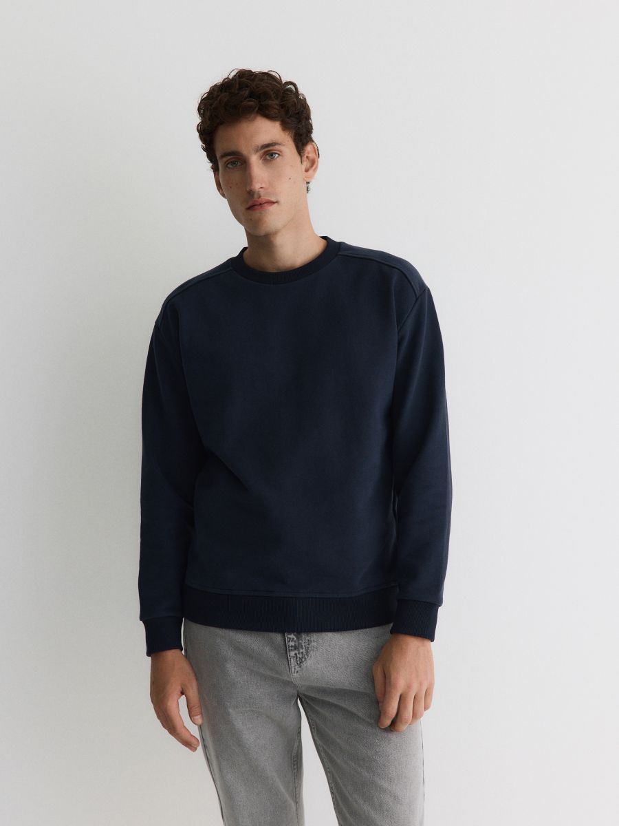 Sweatshirt im Regular-Fit aus Baumwolle - marineblau  - RESERVED