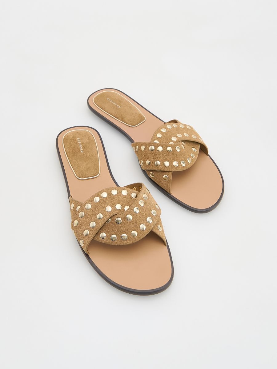 LADIES` SLIDES - beige - RESERVED - 4