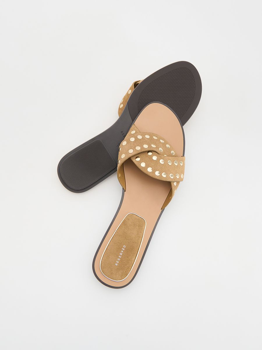 LADIES` SLIDES - beige - RESERVED - 6