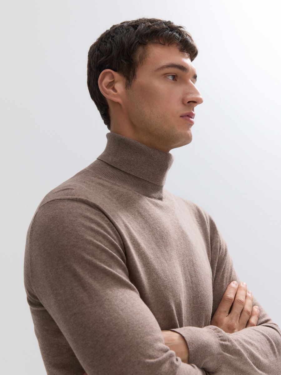 Cashmere blend jumper - beige - RESERVED