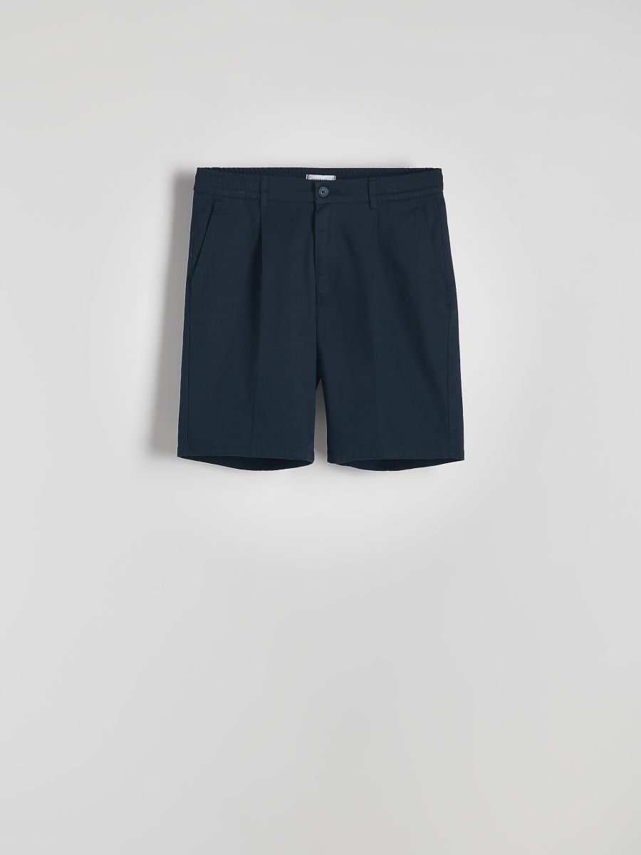 Chino shorts with pressed crease - navy - RESERVED - 4