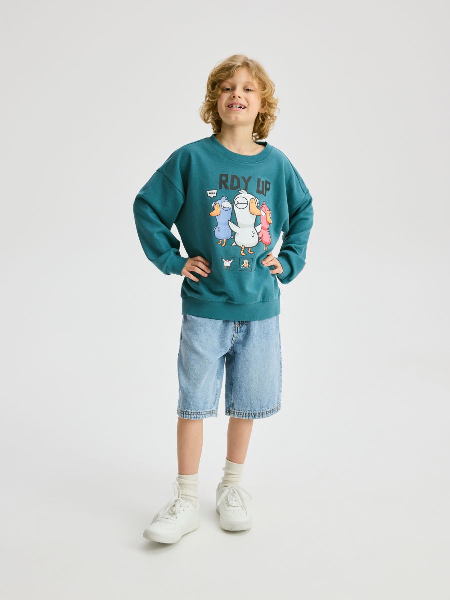 Goose Goose Duck sweatshirt - teal green - RESERVED - 4