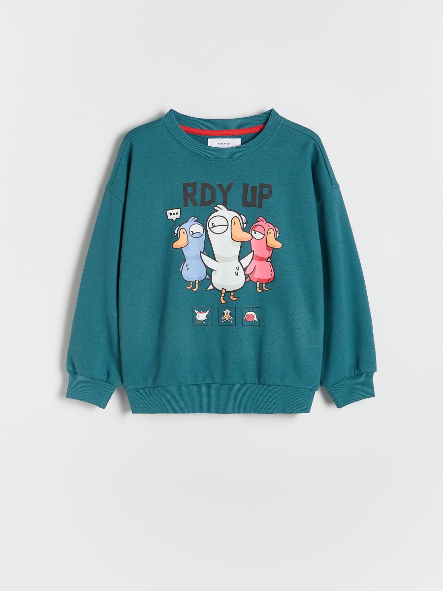 Goose Goose Duck sweatshirt - teal green - RESERVED - 2