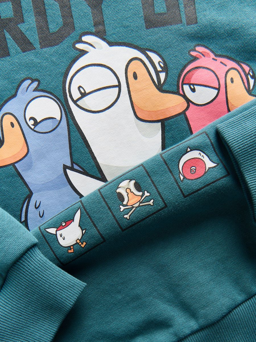 Goose Goose Duck sweatshirt - teal green - RESERVED - 3