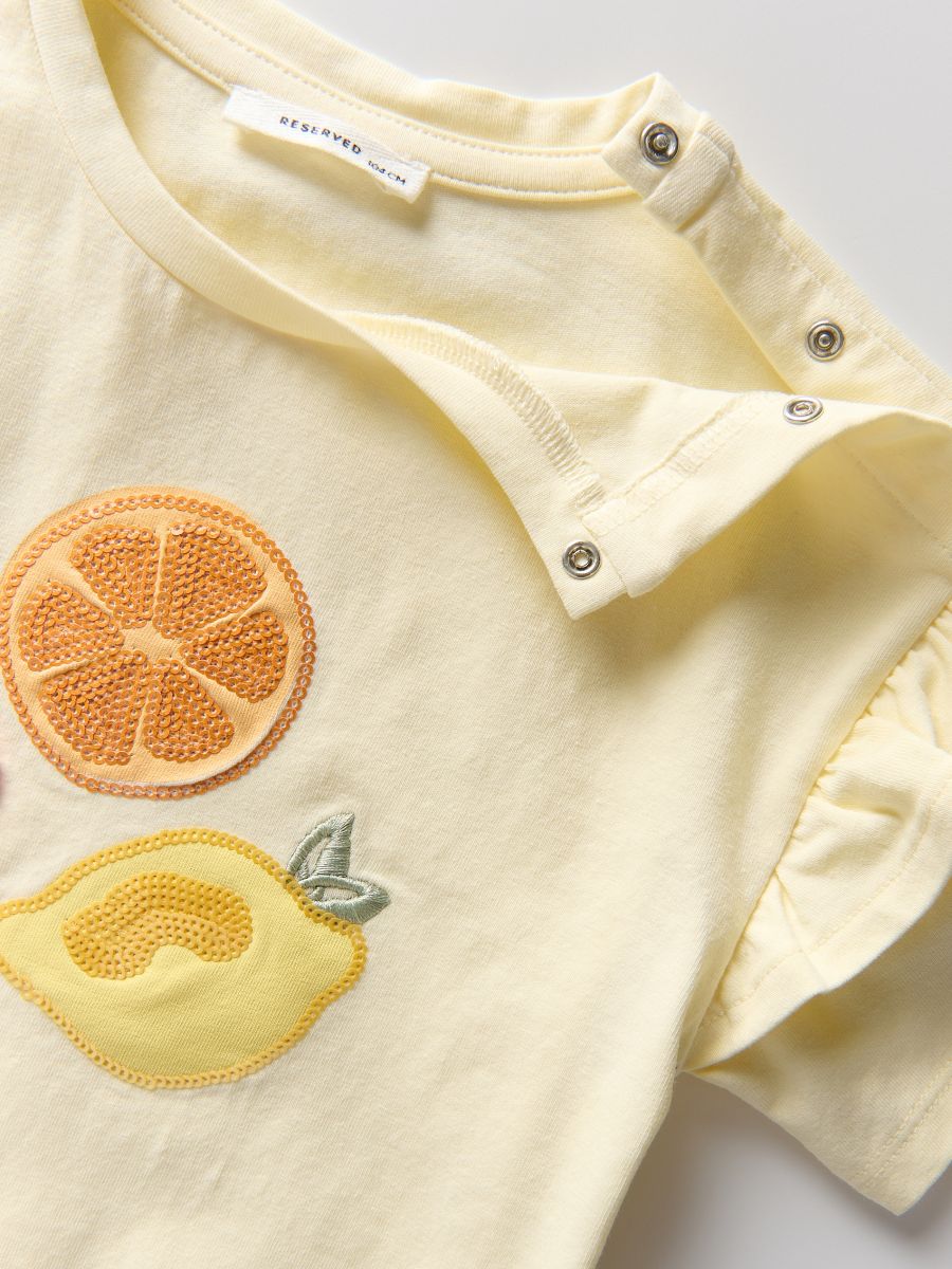 Bluza z aplikacijo - svetlo rumena - RESERVED - 4