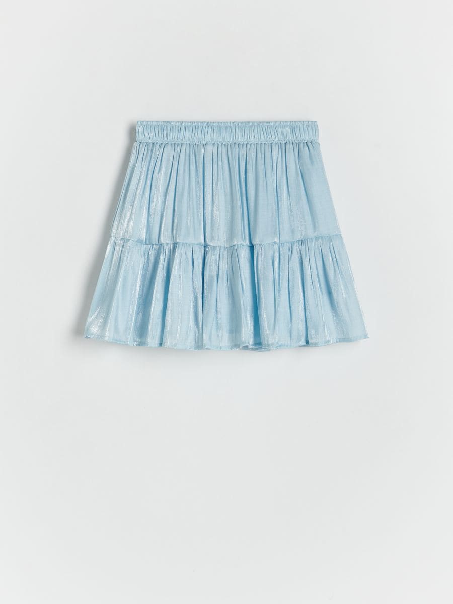 Metallic effect skirt - light turquoise - RESERVED