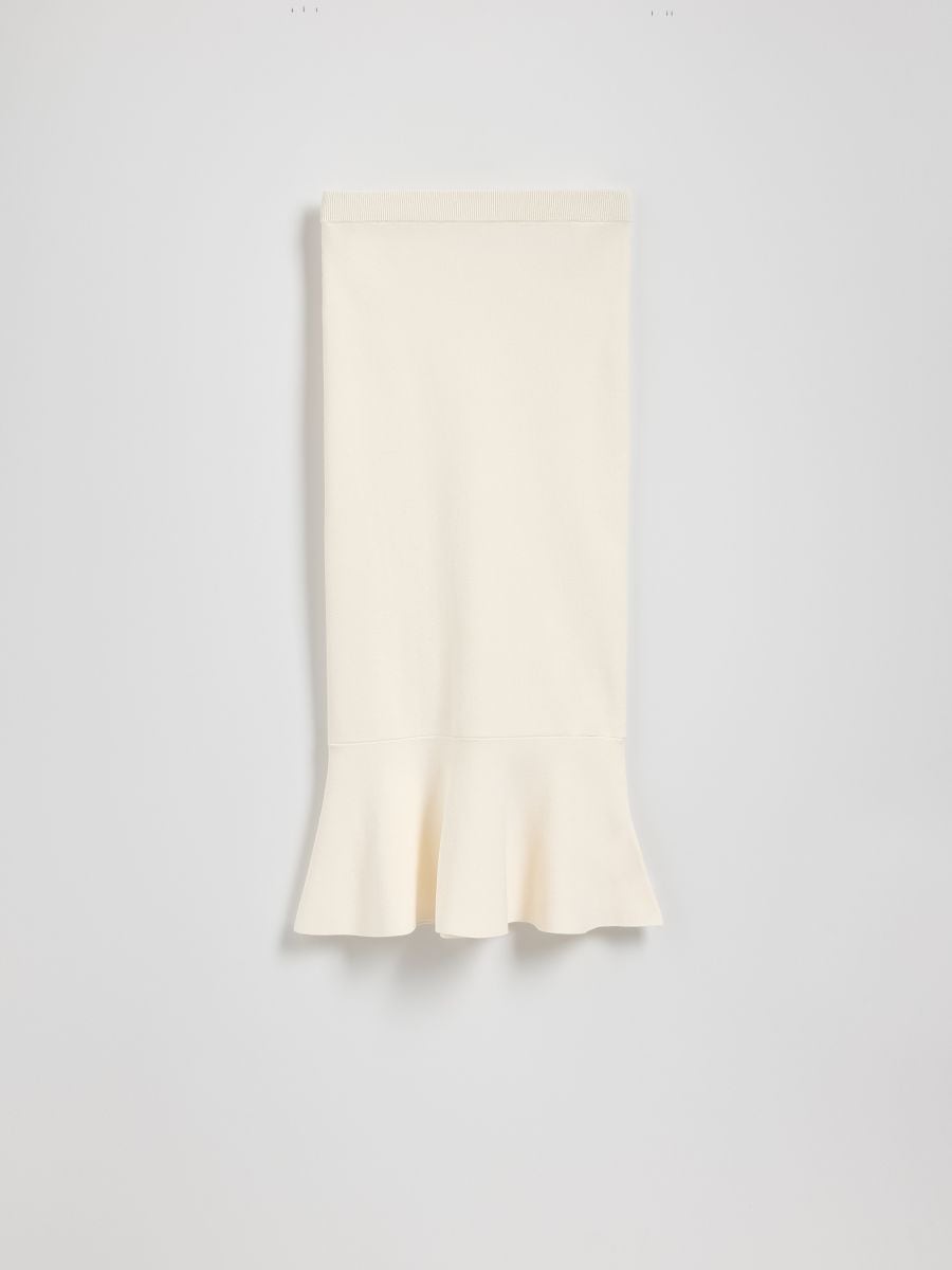 Midi skirt with peplum - nude - RESERVED - 2