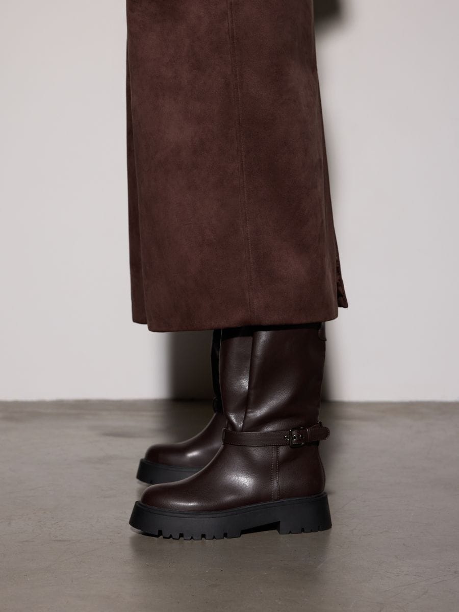 LADIES` BOOTS - dark brown - RESERVED - 6