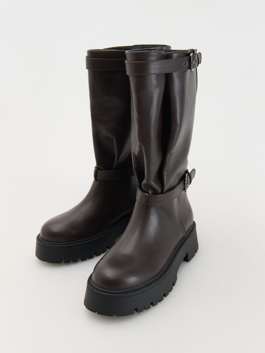 LADIES` BOOTS - dark brown - RESERVED - 4