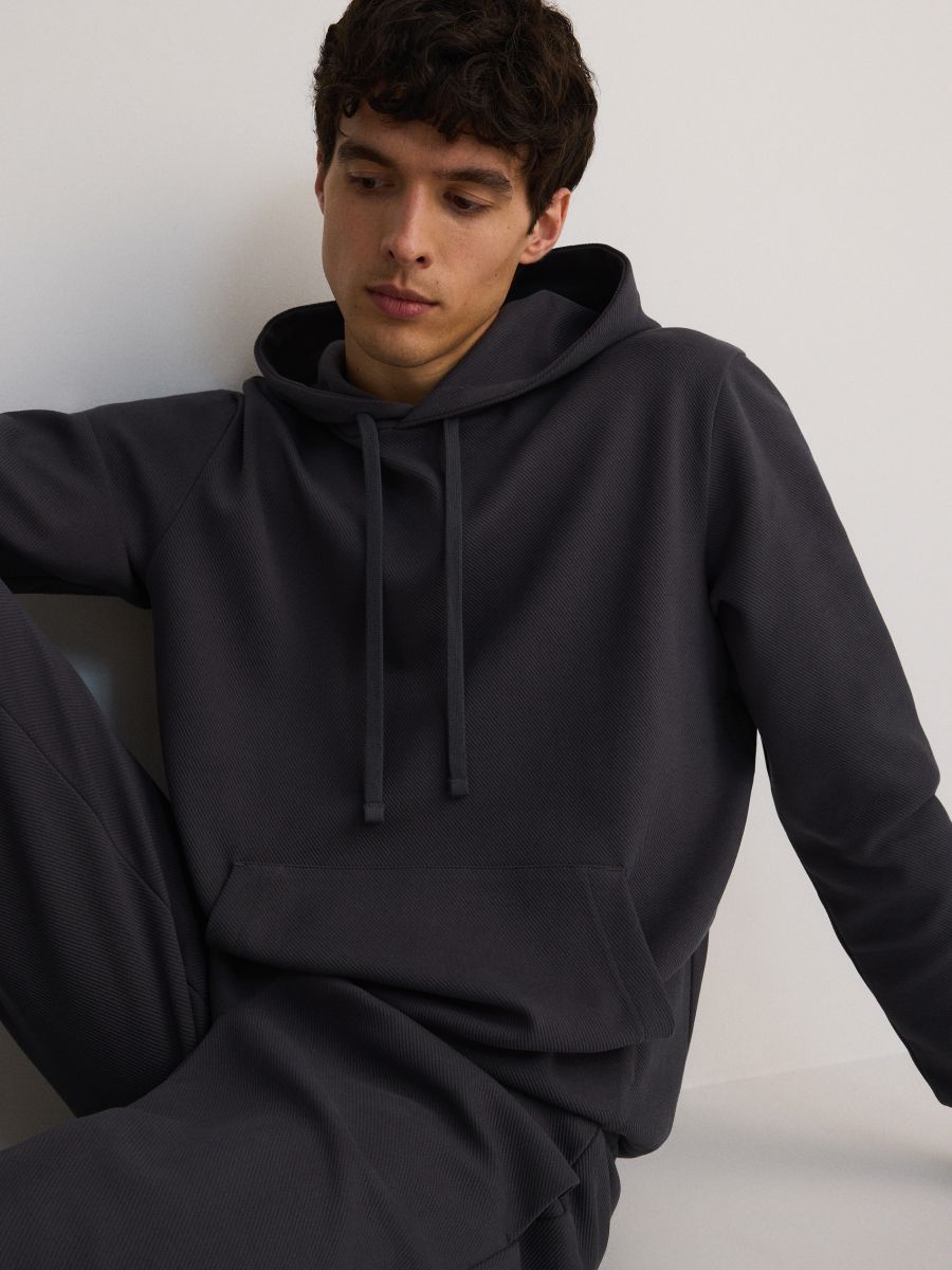 Cotton hoodie - dark grey - RESERVED