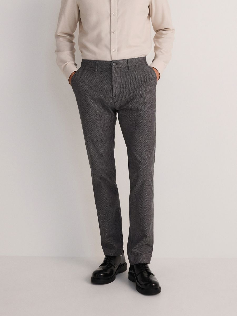 Chino slim cotton rich trousers - mid grey - RESERVED