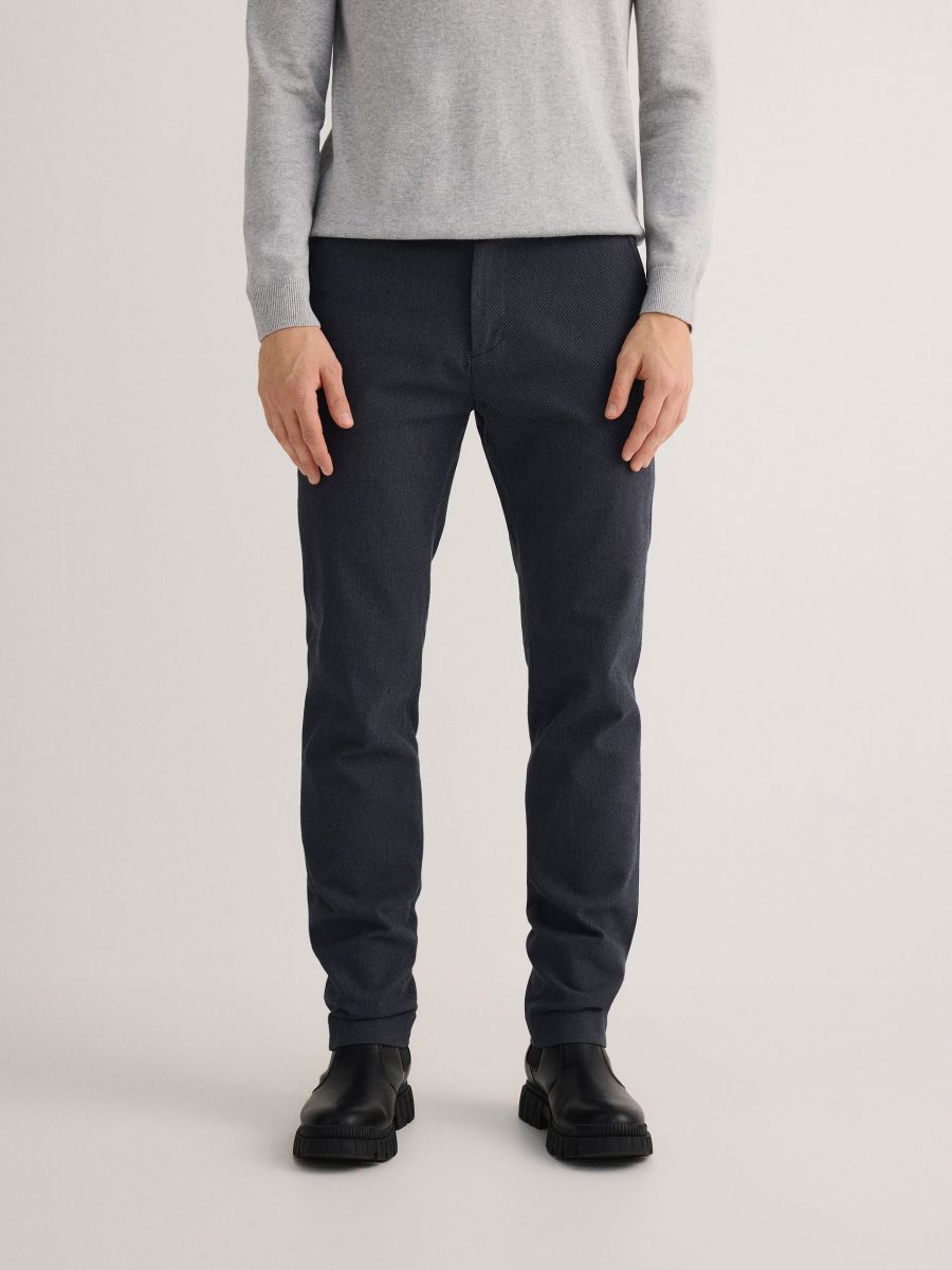 Slim fit chino met een hoog katoengehalte - steel blue - RESERVED