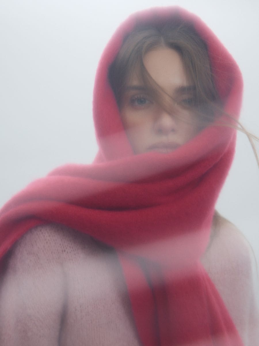 Scarf with fringes - fuchsia - RESERVED - 4