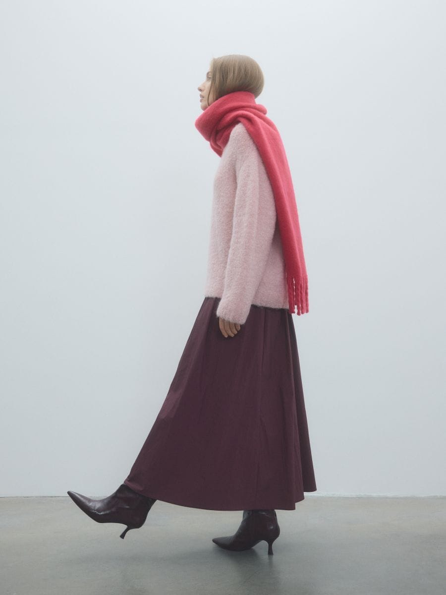 Scarf with fringes - fuchsia - RESERVED - 5