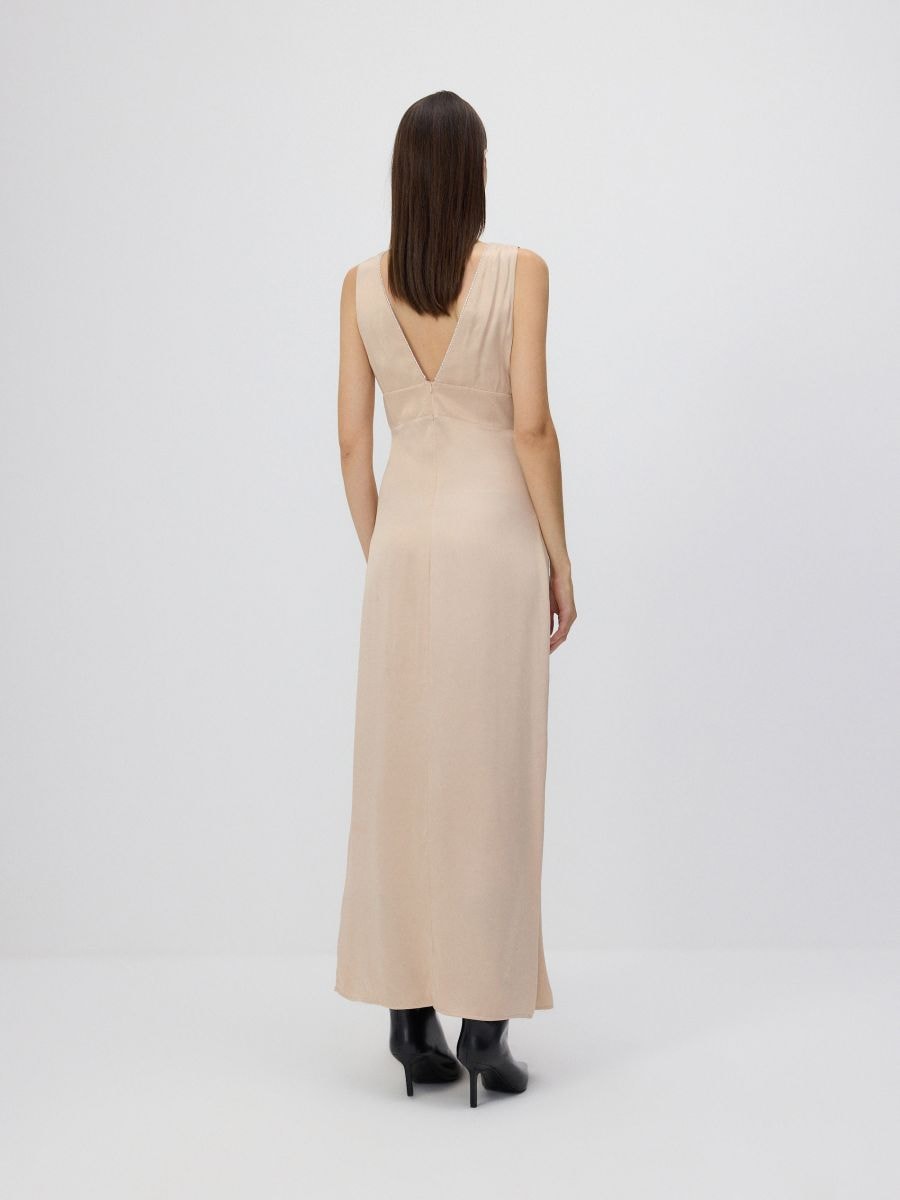 Maxi dress with side split - nude - RESERVED - 5