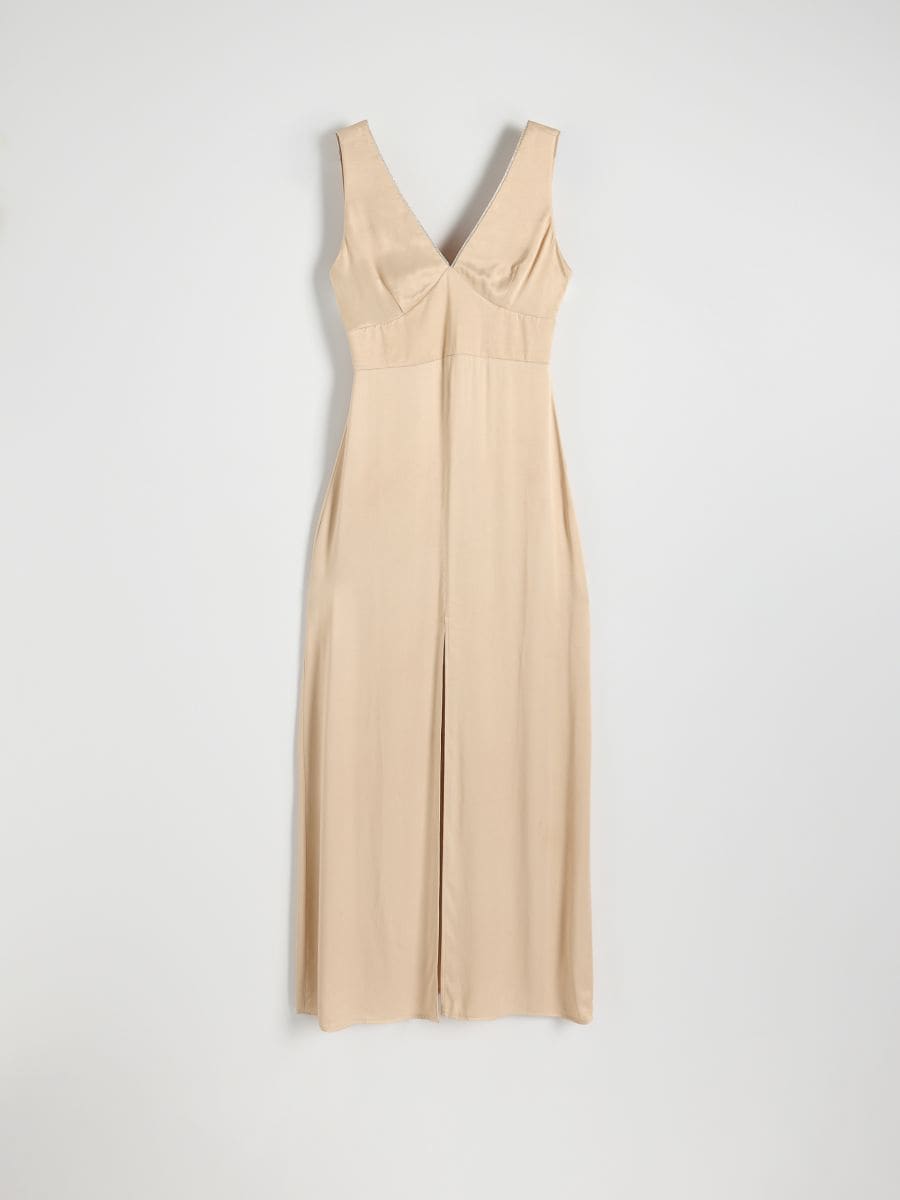 Maxi dress with side split - nude - RESERVED - 6