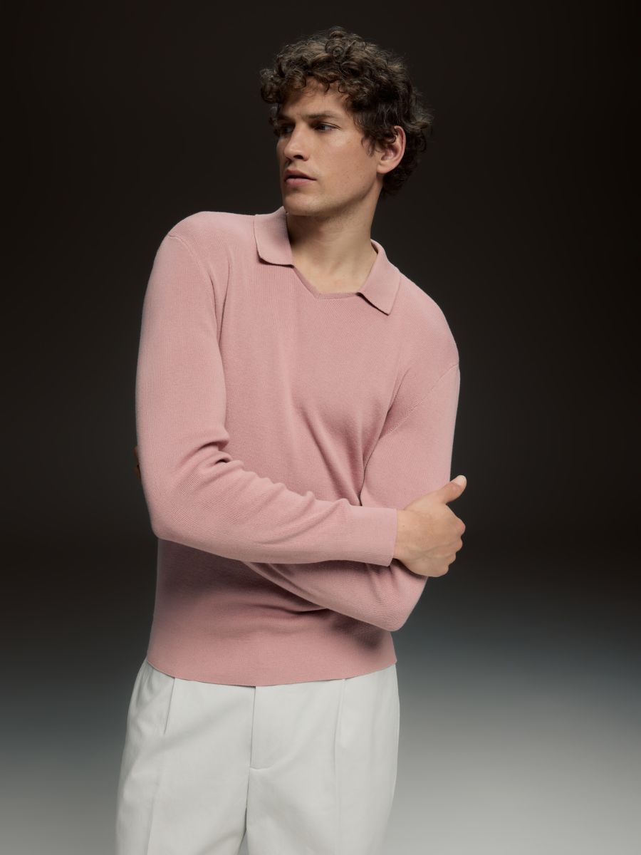 MEN`S SWEATER - prljavo roze - RESERVED