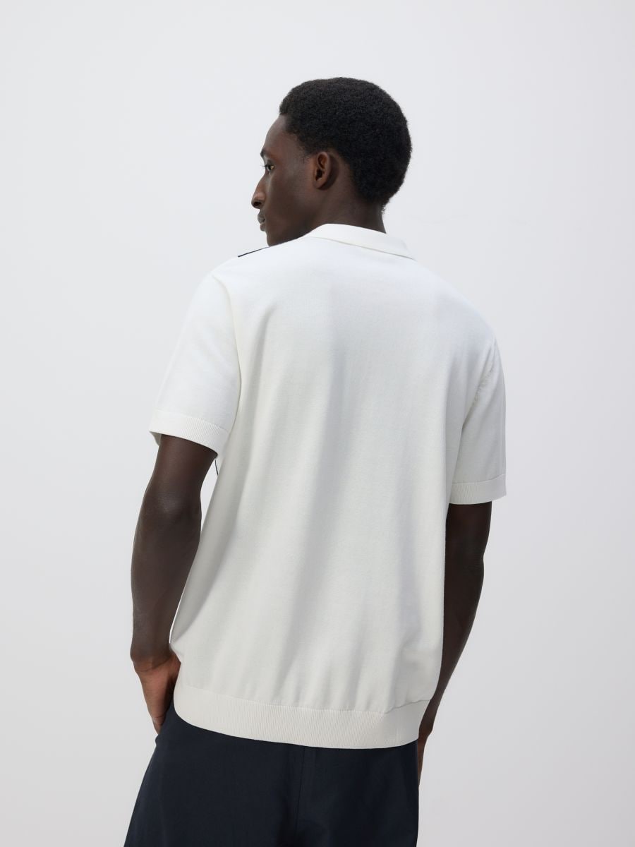Stripe polo jumper - white - RESERVED - 3