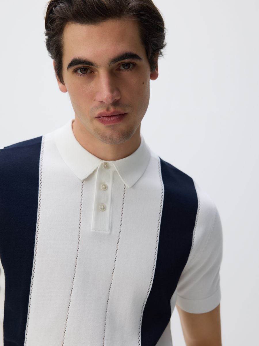 Stripe polo jumper - white - RESERVED - 4