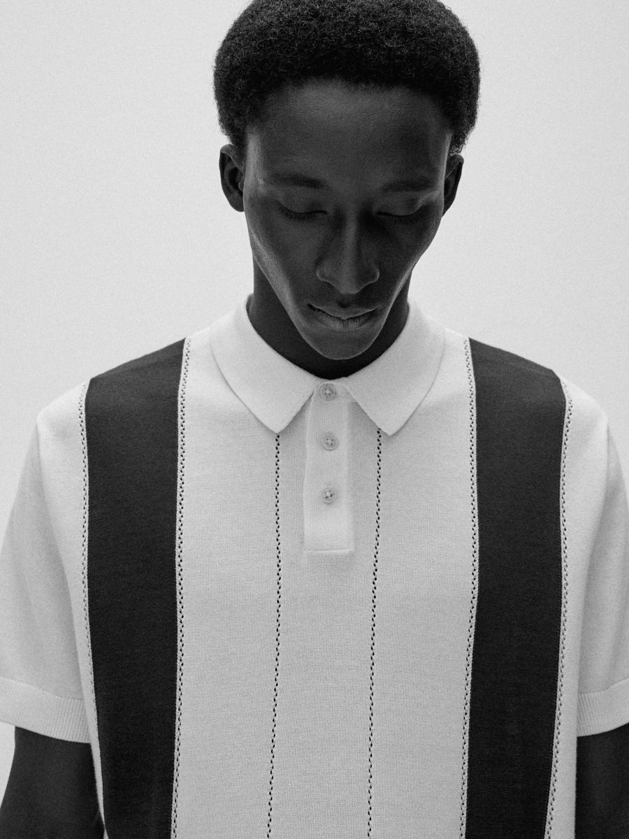 Stripe polo jumper - white - RESERVED - 5