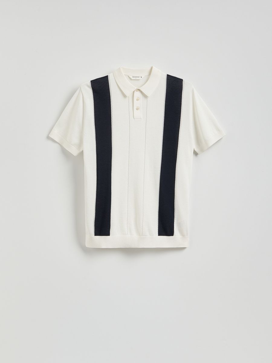 Stripe polo jumper - white - RESERVED - 6