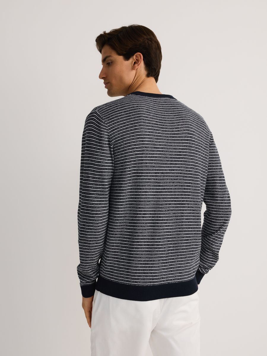 Jumper in textured knit - navy - RESERVED - 5