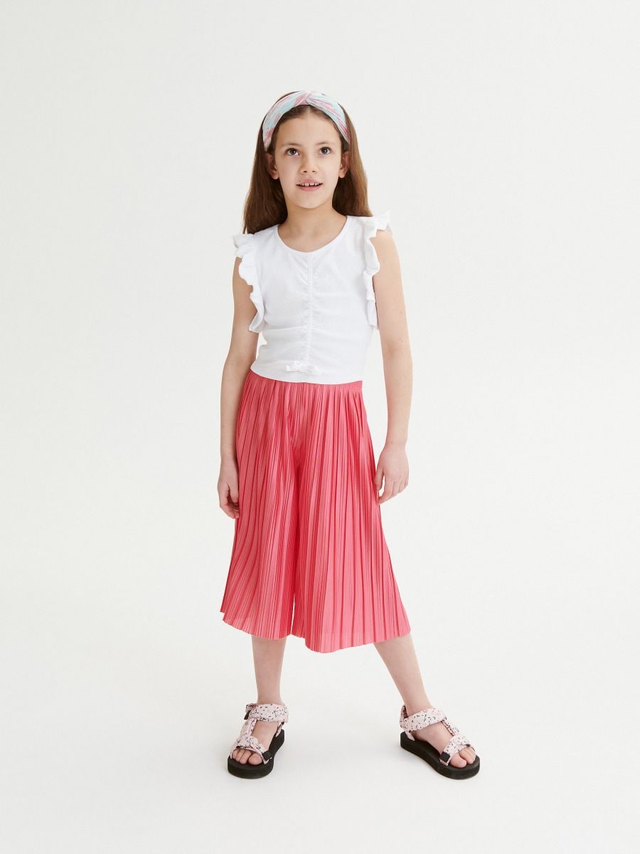 zara pleated culottes black