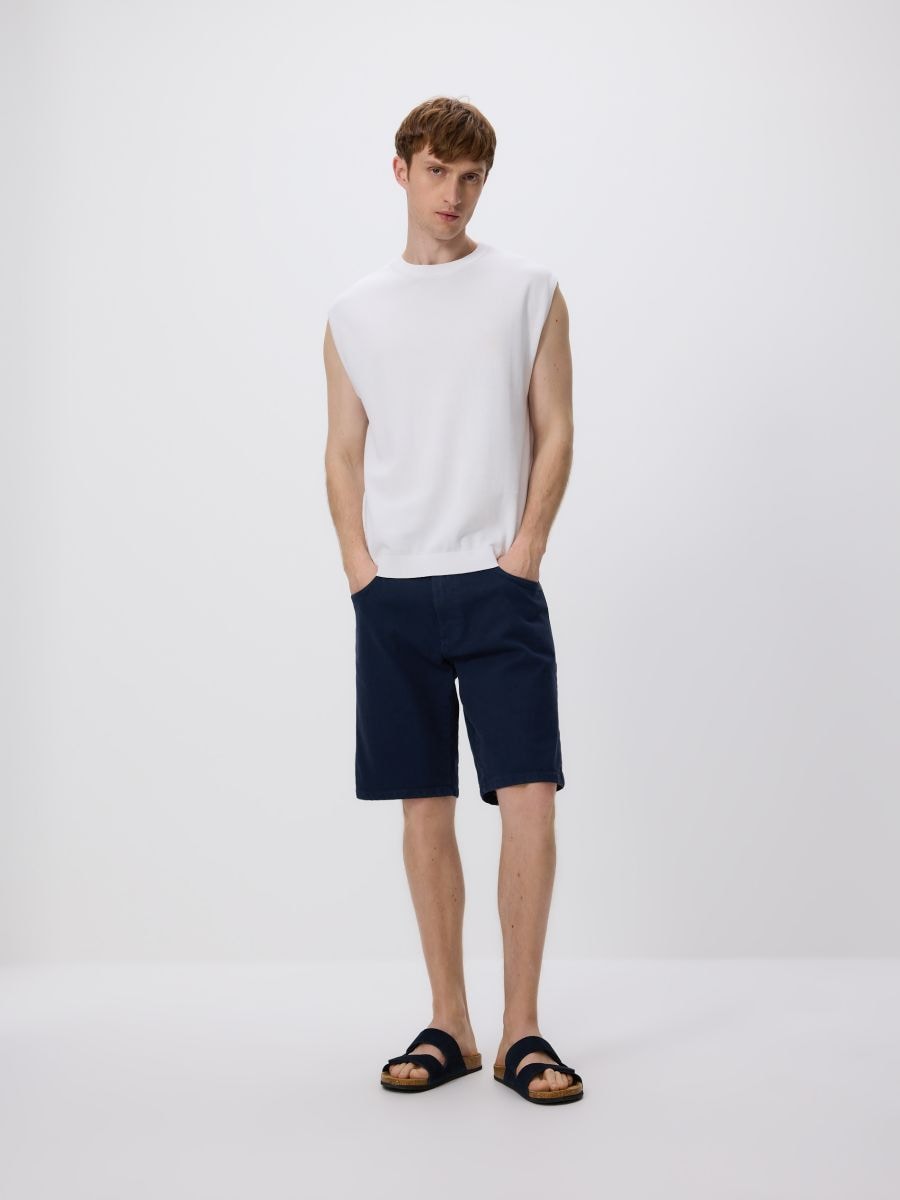 Knitted fabric vest - white - RESERVED - 2