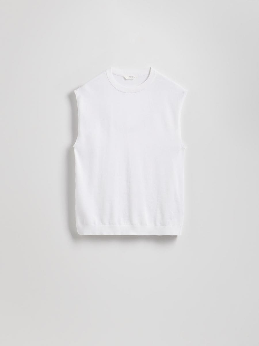 Knitted fabric vest - white - RESERVED - 5