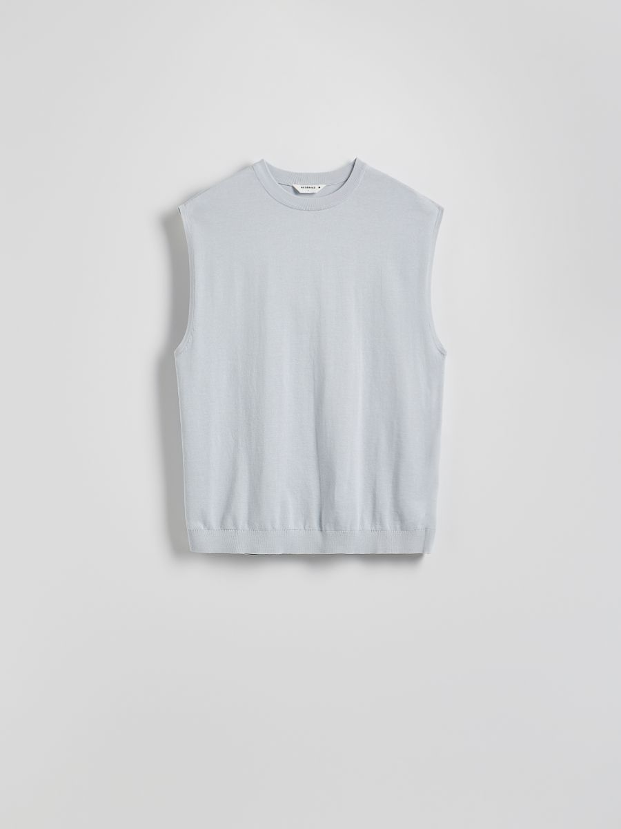 Pullunder aus Strickstoff - blassblau - RESERVED - 4