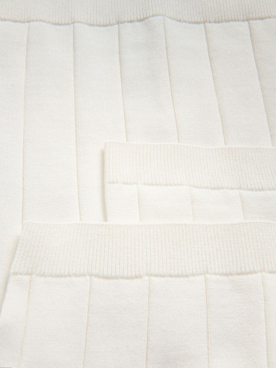 Pull style polo en coton majoritaire - crème - RESERVED - 6